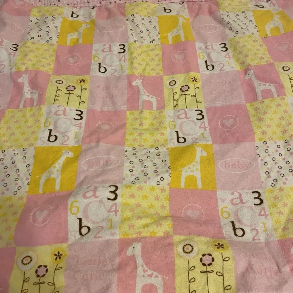 Vintage Cotton Baby Blanket Nursery Quilt Crib Comforter Real Love Animal Number